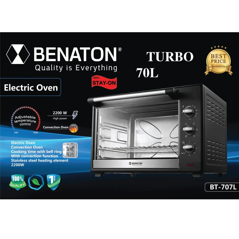 טוסטר אובן 70 ליטר מבית BT-707L Benaton – תמונה 2