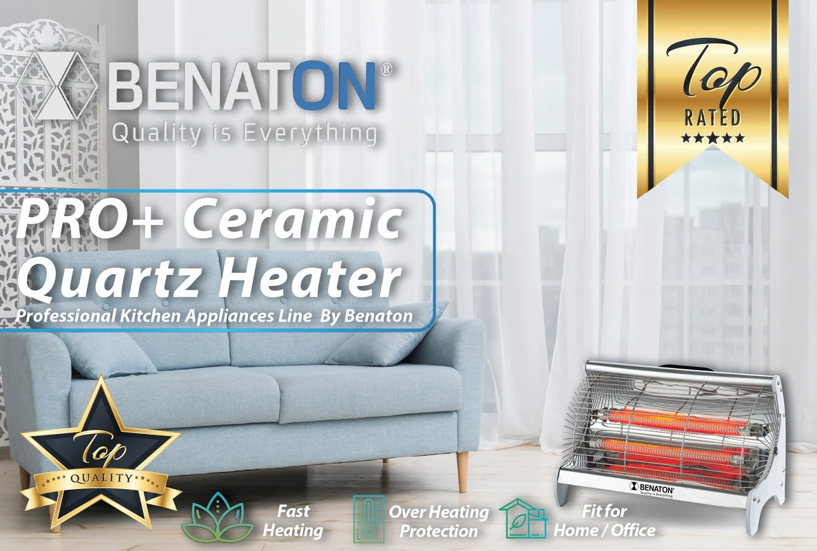 תנור חימום קוורץ 2 ספירלות דגםBT-1905 מבית BENATON – תמונה 4