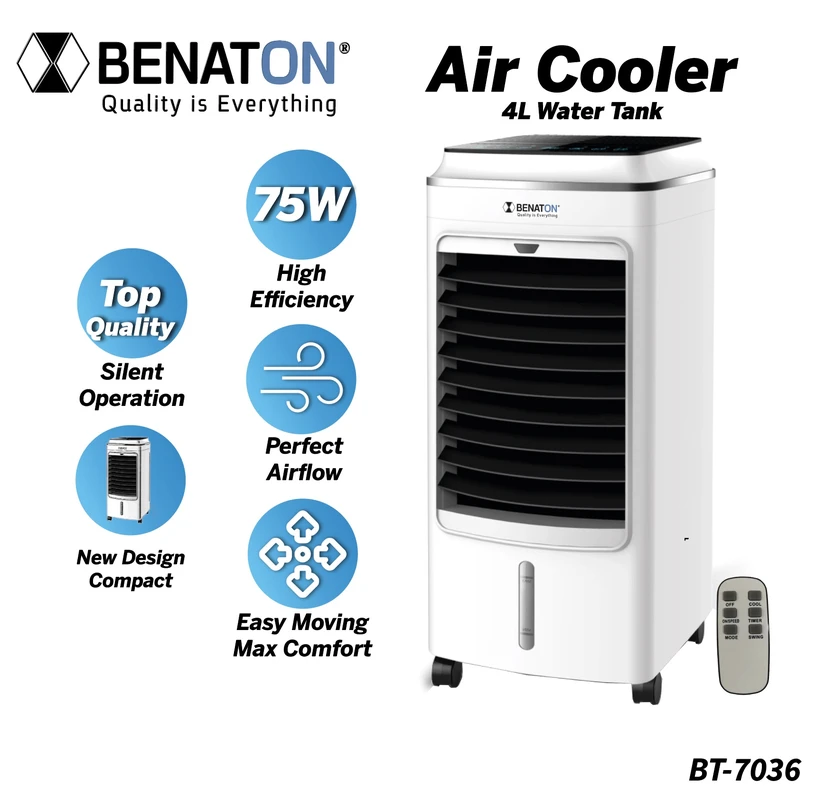 BT-7036 מצנן אוויר Multi Air Cooler עם שלט רחוק מיכל 4L