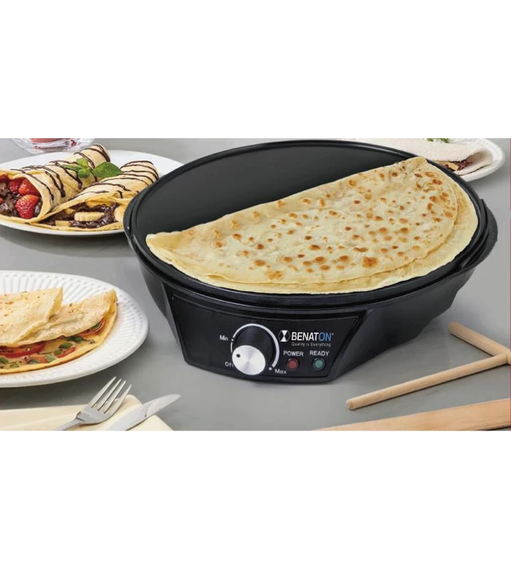 מכשיר להכנת פנקייקים + קרפים 2 ב-1 מולטיפונקציונלי - משטח נתיק קל לניקוי BT-1002 – תמונה 3
