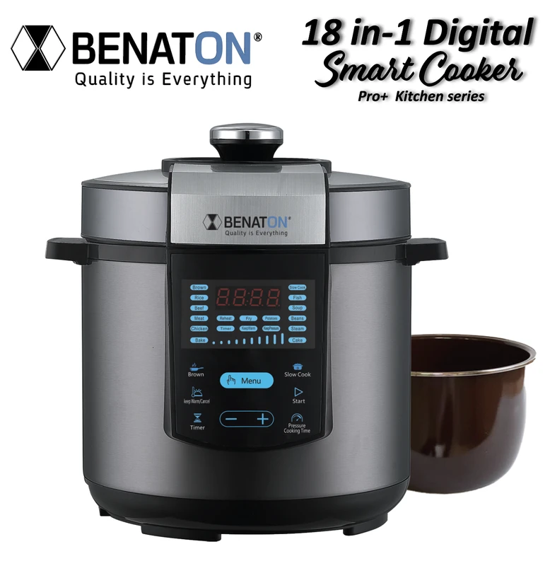 סיר בישול חכם SMART COOKER בלחץ 18ב-1 המתקדם בעולם הבישול והאפיה BT-5086 מבית BENATON