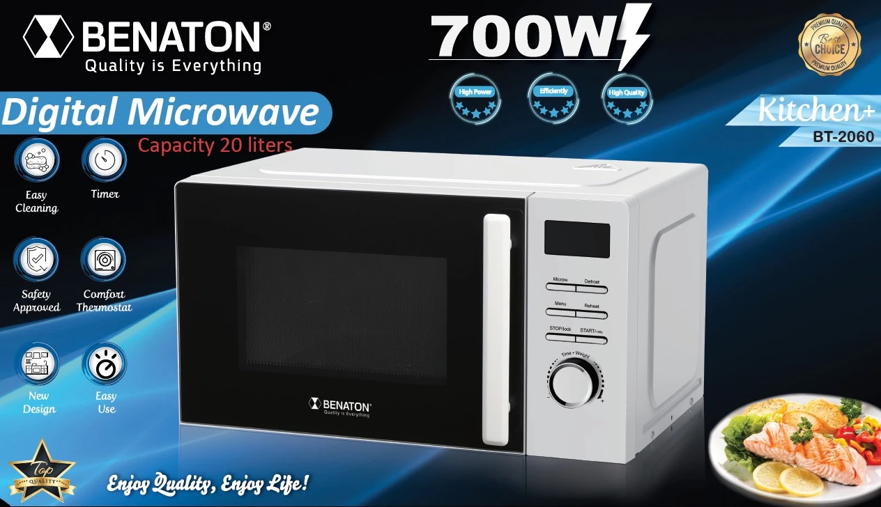 מיקרוגל 20 ליטר דיגטלי מבית BENATON BT-2060 – תמונה 2