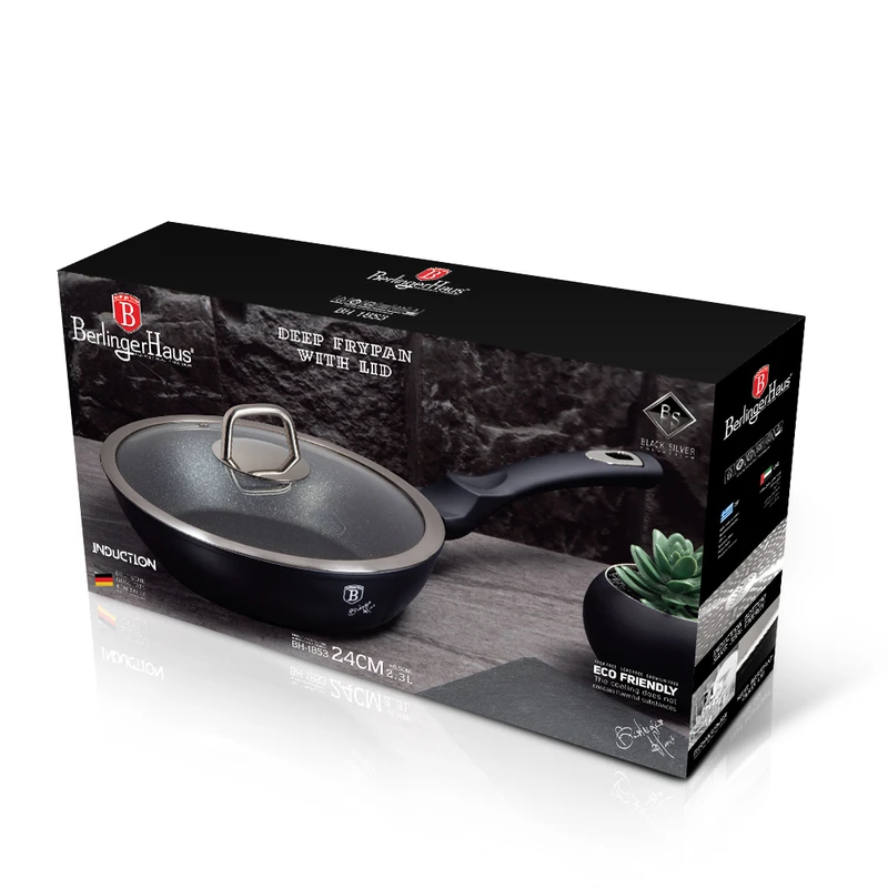 מחבת איכותית עמוקה BH-1853 Black silver – תמונה 2