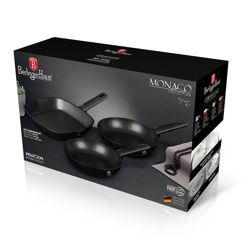 סט 3 מחבתות איכותיות BH-7096 Monaco – תמונה 3