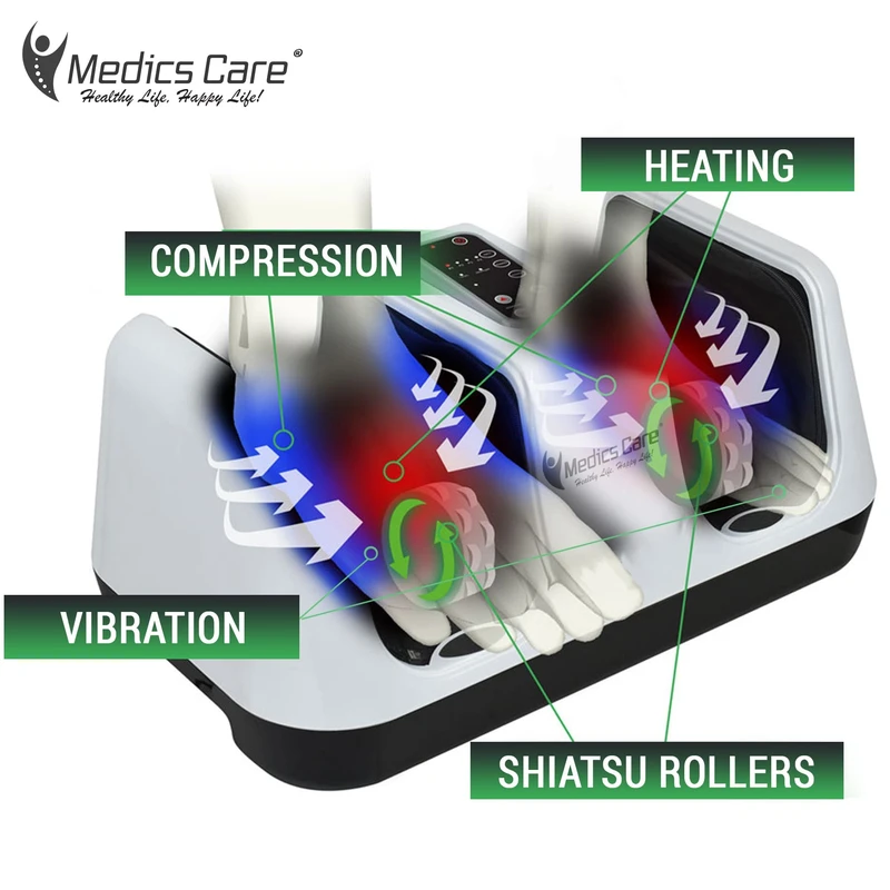 מכשיר עיסוי לרגליים מתקדם Relax Master + חימום InfraRed וכריות אוויר MC-8012A מבית Medics-Care – תמונה 4