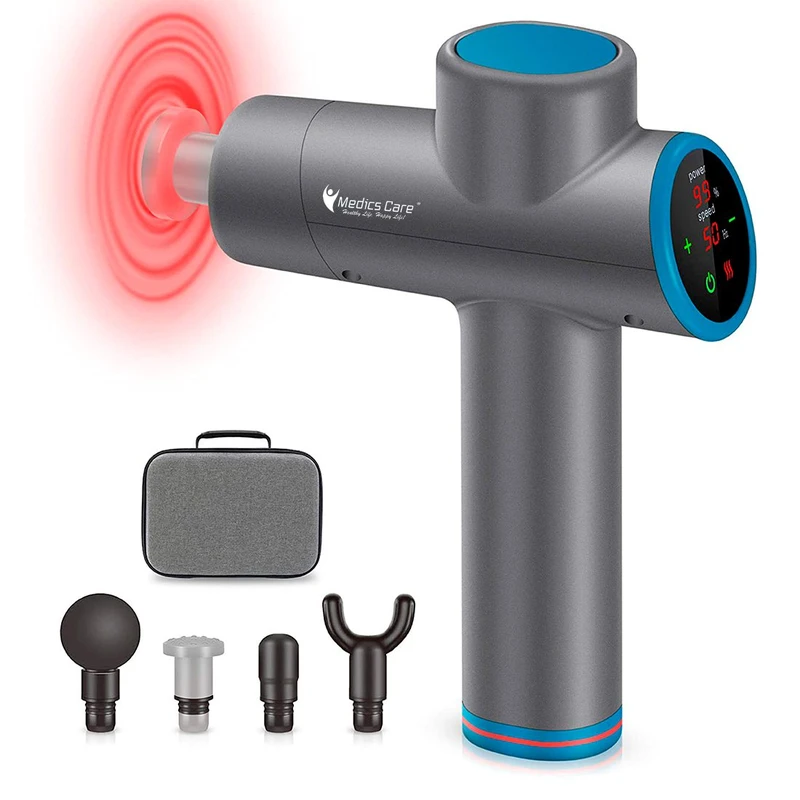 אקדח עיסוי מקצועי + ראש מתחמם MC-4990 מבית Medics Care – תמונה 2