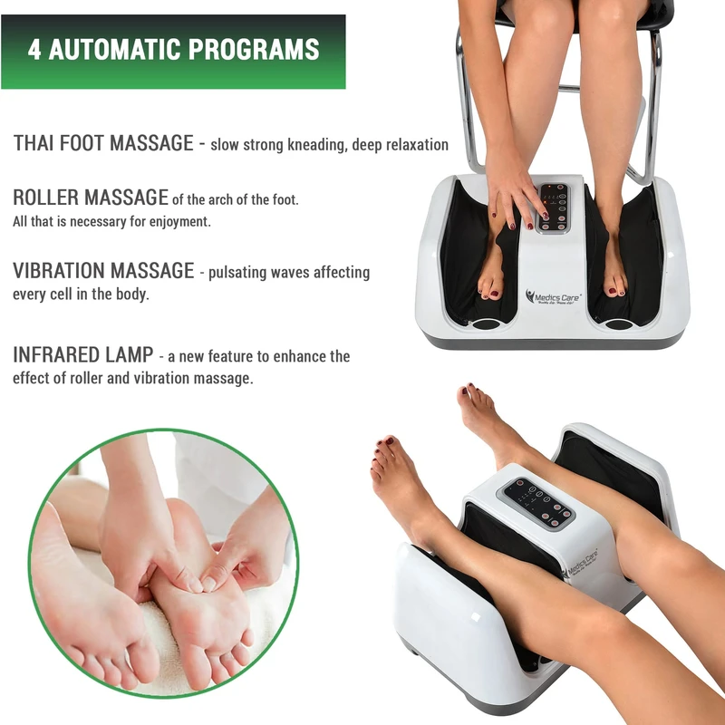 מכשיר עיסוי לרגליים מתקדם Relax Master + חימום InfraRed וכריות אוויר MC-8012A מבית Medics-Care – תמונה 3