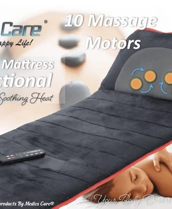 Alternative view of מזרן עיסוי Smart Care עם 10 מנועי עיסוי חימום ורטט + כרית עיסוי שיאצו מולטי פונקציונאלית MC-3803A מבית Medics Care