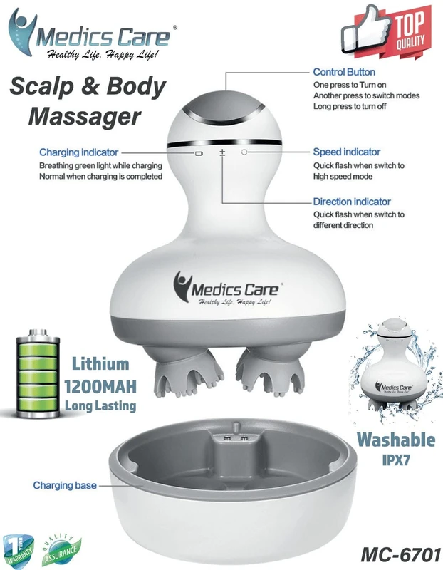 מכשיר חדיש לעיסוי קרקפת וגוף MC-6701 מבית Medics Care – תמונה 5