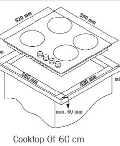 Alternative view of כיריים 4 להבות זכוכית GERMAINE GER-HOB-4-ZONE-GLB