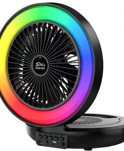 מאוורר שולחני מתקפל עם רמקול בלוטות' ותאורת RGB NY-9957