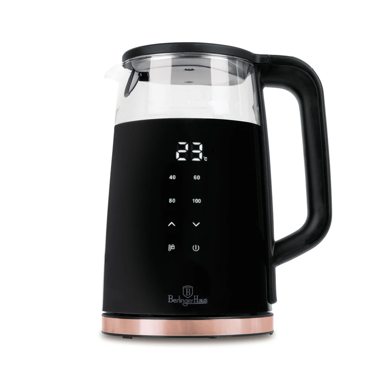 קומקום זכוכית חשמלי 1.7 ליטר Berlinger Haus Black Rose BH9477