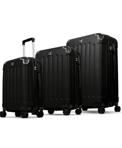 סט 3 מזוודות יוקרתיות Swiss Hufesen Black SF5