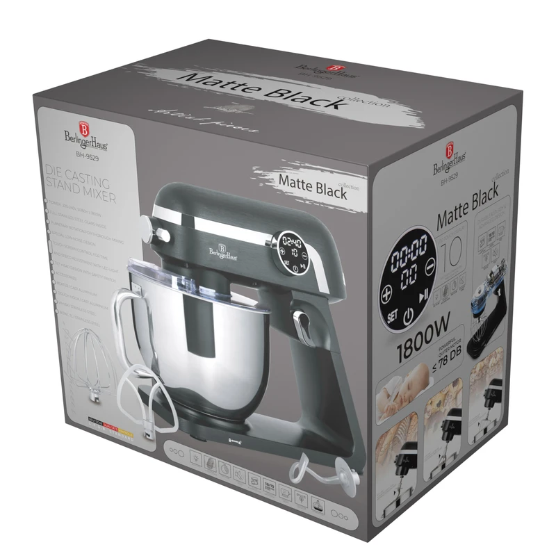 מיקסר מקצועי 7 ליטר 1800W מסך טאץ' berlinger haus BH9529 – תמונה 4
