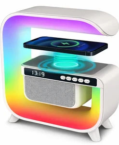 שעון רמקול Bluetooth עם תאורת LED חכמה וטעינה אלחוטית NY-G3MINI