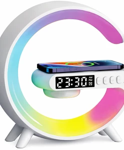 שעון רמקול Bluetooth עם תאורת LED חכמה וטעינה אלחוטית NY-G63